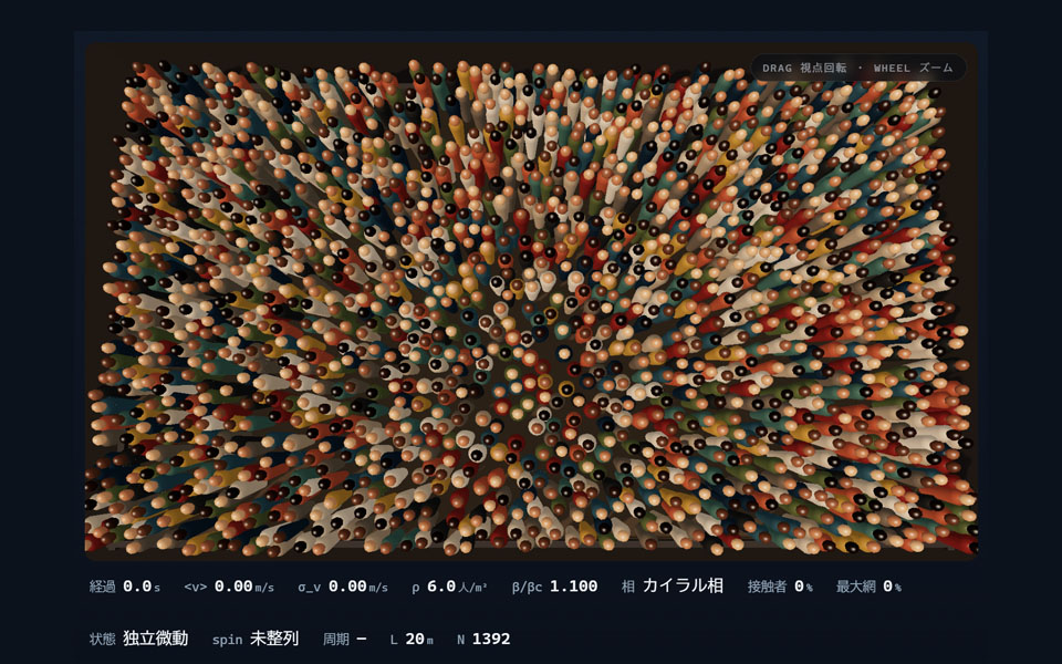 群集の物理学 デモ画面