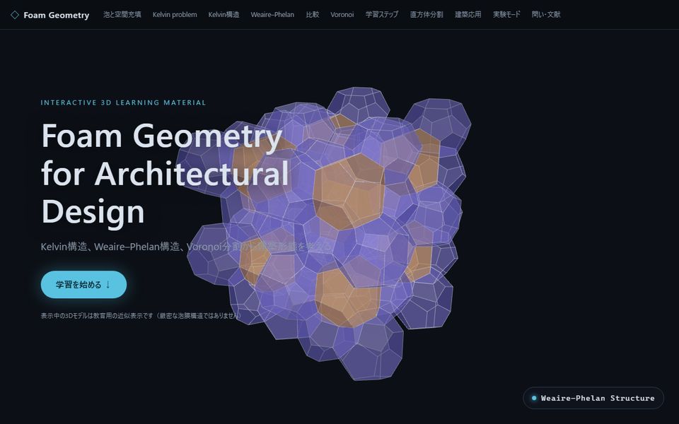 Foam Geometry for Architectural Design デモ画面
